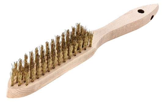 LESSMANN-Handdrahtbürste, Messing gewellt 0,35mm -...