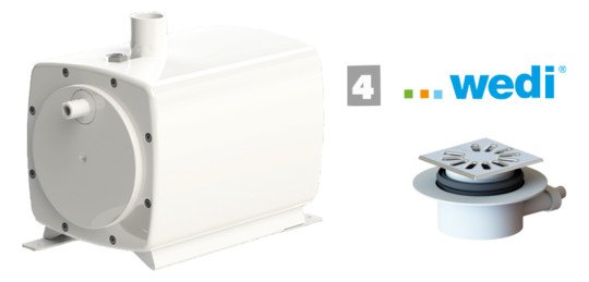 SFA Schmutzwasserhebeanlage SaniFloor + für befliesbare Duschtasse, Gesamthöhe 60 mm, weiß