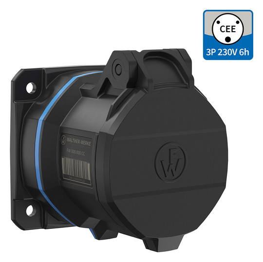 CEE-Anbausteckdose 3p 32A 200 - 250 V 6h (50+60 Hz) 200 - 250 V (50+60 Hz) blau