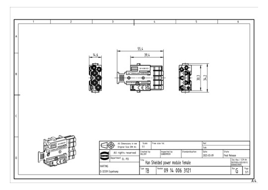HART Han Shielded power      09140063121 