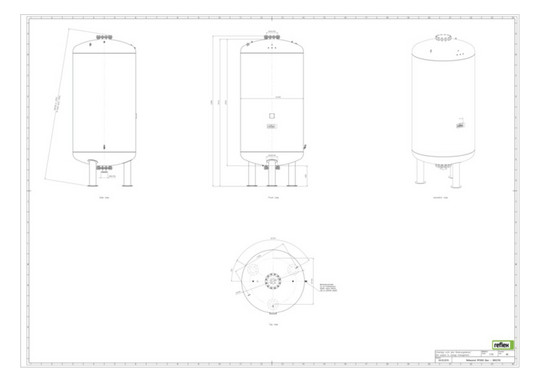 Reflex Folgegefäß Reflexomat RF 5000, 6 bar, 70 °C, DN 65/PN 6, grau