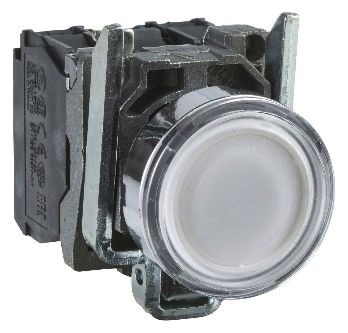 Drucktaster 1f ws rnd Ø22,5mm 1S 1Ö IP66 fl Geeignet für Beleuchtung Tastend