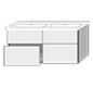 SA Waschtischunterbau mit Auszügen 3way (BR851) 588x1255x462 Weiß-Soft
