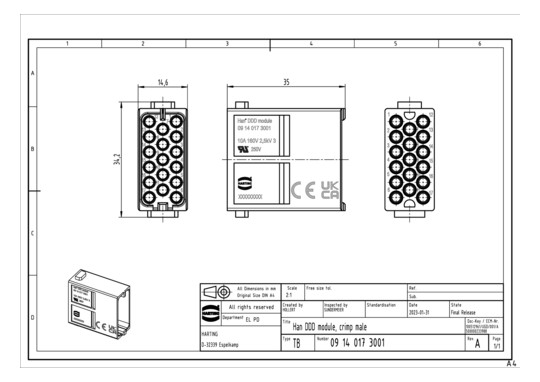 HART Modul Stifteinsatz Han- 09140173001 