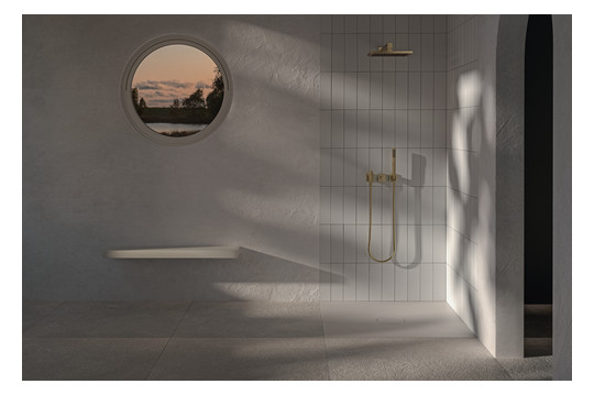 Bette Duschfliese PLUS BetteAir 1500 x 1000 mm, bahama beige, Rechteck, glasierter Titan-Stahl