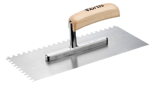 fortis-Glättekelle, gezahnt 280x130 mm, Zahnung 6x6 mm