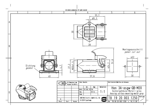HART Sockelgehäuse M20 1     19200031250 