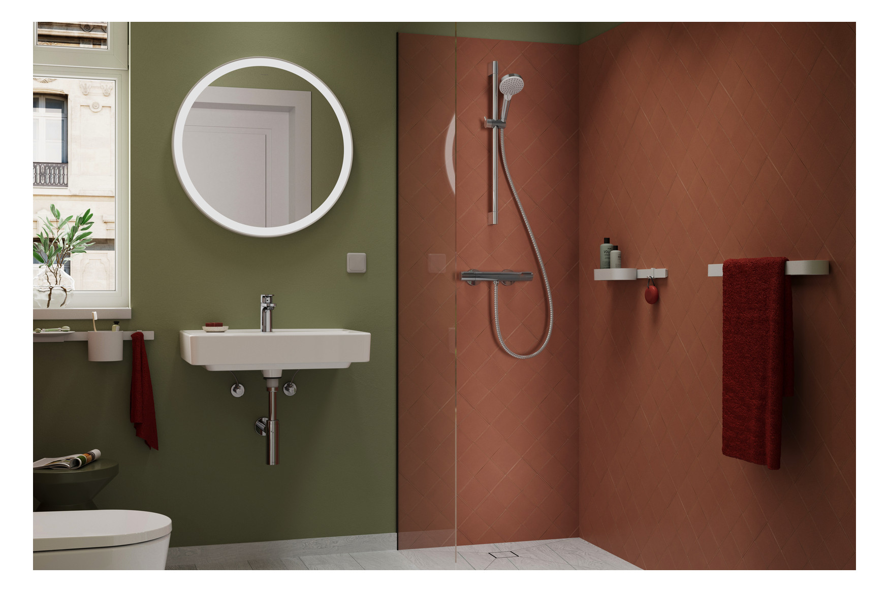 hansgrohe Waschtisch-Einhebelmischer 100 Vernis Blend CoolStart mit Zugstangen-Ablaufgarnitur, chrom