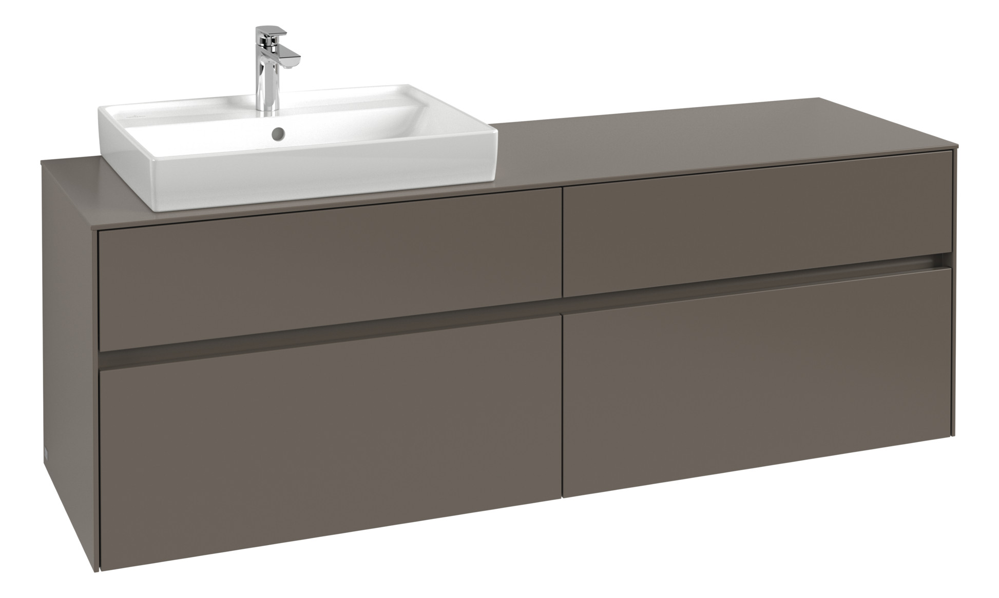 V&B Waschtischunterschrank Collaro 160x54,8x50cm, Waschtisch links, LED-Beleuchtung 12W, arizona oak