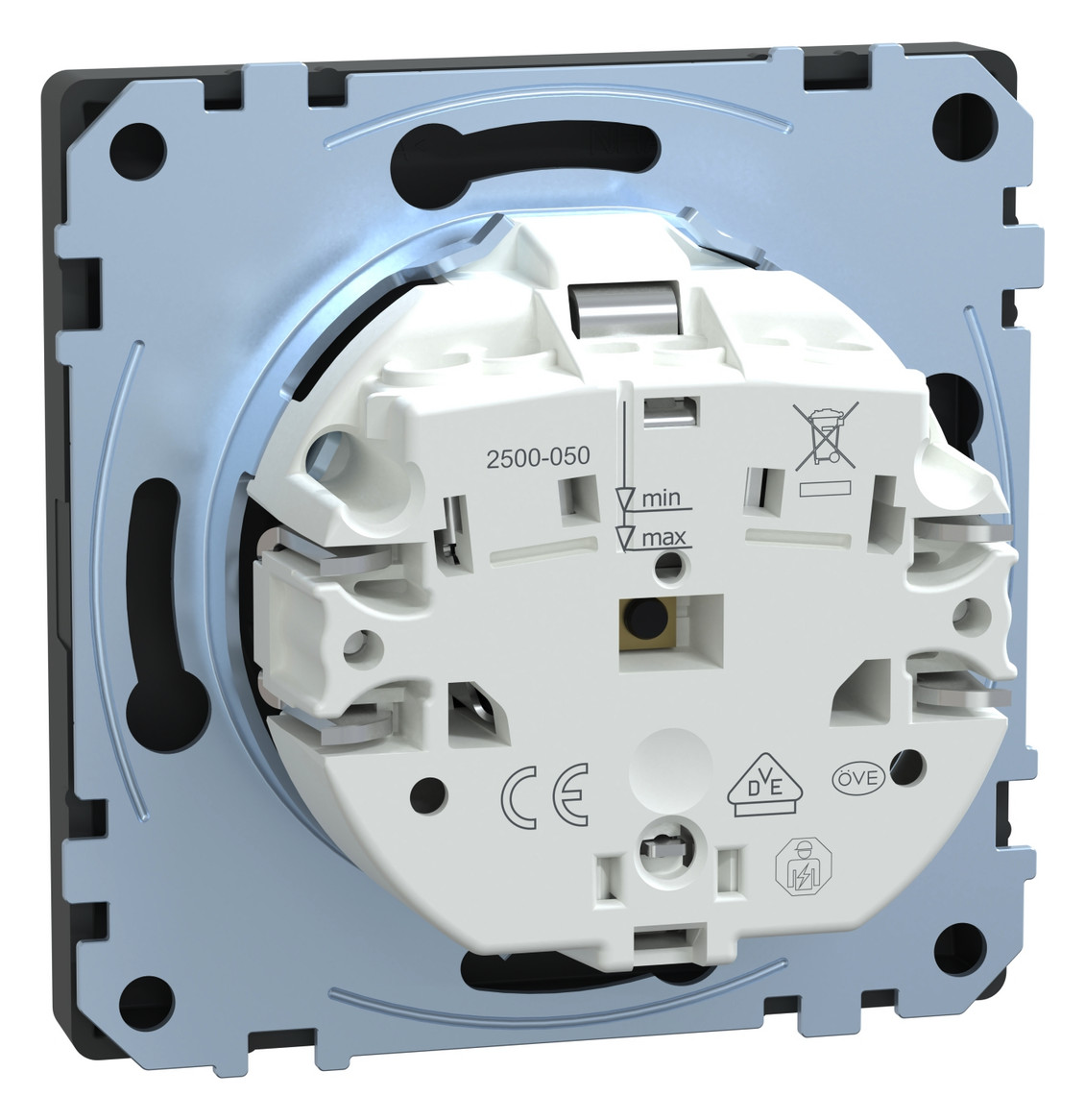 Steckdose 1f anth glz System Design UP m.BS Mit erhöhtem Berührungsschutz IP20