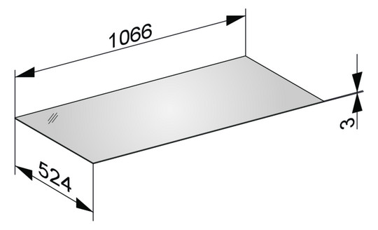KEUCO Abdeckplatte Edition 11 106,6 x 0,3 x 52,4 cm, Weiß, Glas Weiß satiniert, ESG Glas Unterseite lackiert