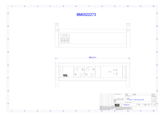 Bachmann DESK 2xCEE7/3 bk      BM0022273 