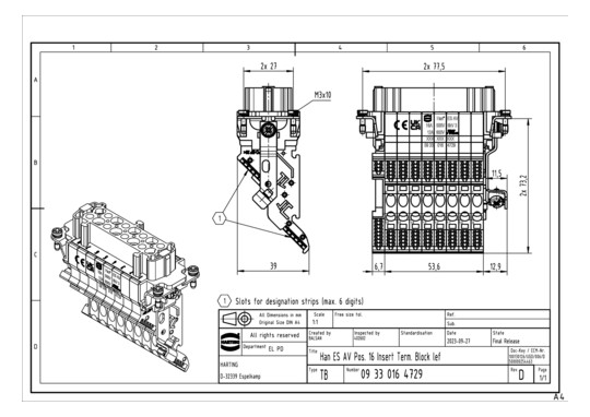 HART HAN 16 ES-AV-F-LINKS    09330164729 