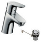 hansgrohe Waschtisch-Einhebelmischer Focus 70 mit Zugstangen-Ablaufgarnitur, chrom