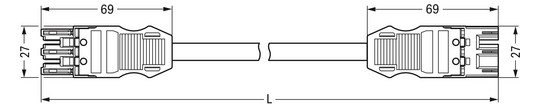 Systemverbindung 3p Serie 771 H05Z1Z1-F 3x1,5qmm L4000mm sw Buchse Stecker hfr