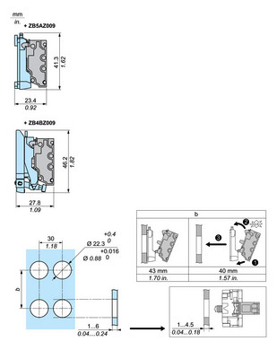Hilfsschalterblock 1Ö 3A/AC Federzug
