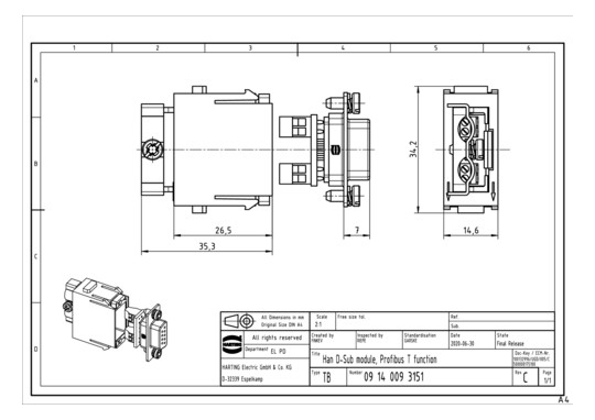 HART D-Sub Modul für Profibu 09140093151 