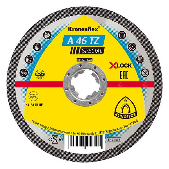 KLINGSPOR-Trennscheibe A46TZ X-LOCK - 125x1,6mm, gerade