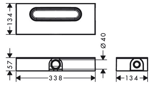 hansgrohe Ablaufgehäuse für flache Installation, Grundkörper für Duschrinne