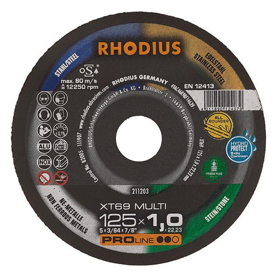 RHODIUS-Trennscheibe XT69 MULTIPRO - 125x1,0mm, gerade