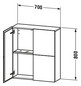 Duravit Halbhochschrank L-Cube 70x24,3x80cm, 2 Türen, eiche natur