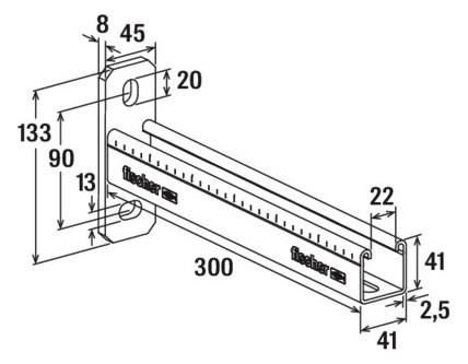 Vermaßte Strichzeichnung