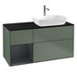 V&B Waschtisch-Unterschrank Finion 120cm, Abdeckplatte black matt, Regal Midnight matt lacquer, Olive Matt Lacquer