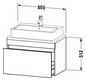Duravit Waschtisch-Unterschrank Compact DuraStyle 80 x 47,8 cm, Eiche schwarz, für Konsole, 1 Auszug