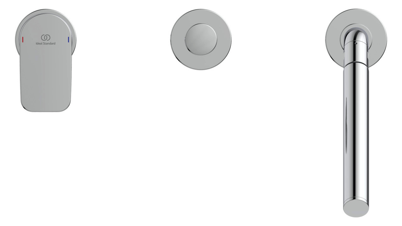 Ideal-Standard 3-Loch-Wannenarmatur Tonic II Wannenrandmontage, ohne Wanneneinlauf, verchromt