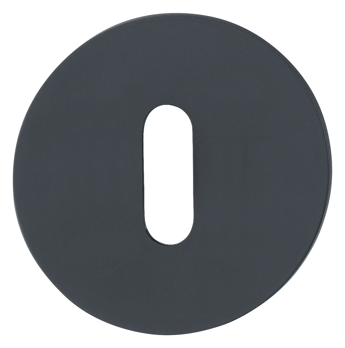 Bild HOPPE Schlüsselrosettenpaar E849NS, außen/innen, rund, mit Stütznocken, Buntbart gelocht, 2mm, Türstärke min. 35mm, Türstärke maximal 45mm, schwarz matt-0
