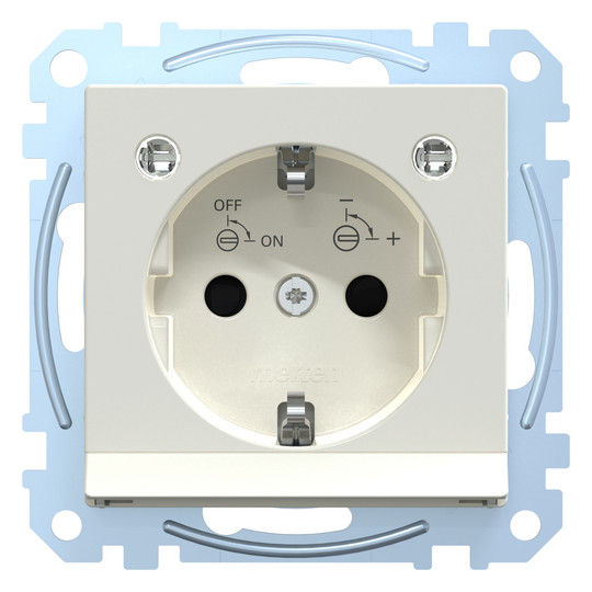 Steckdose 1f polws glz System M UP m.OL m.BS Mit Orientierungslicht IP20