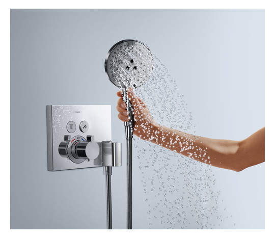 hansgrohe Fertigmontageset ShowerSelect UP-Thermostat, 2 Verbraucher, mit Schlauchanschluss und Brausehalter, chrom