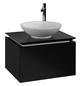 V&B Waschtischunterschrank Legato 60x38x50cm, Waschtisch mittig, Black Matt Lacquer