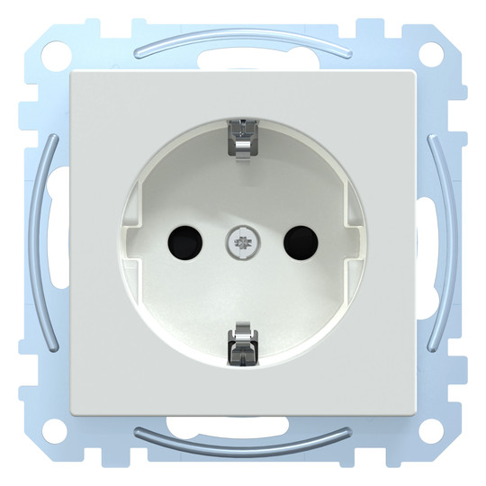 Steckdose 1f akws glz System M UP m.BS IP20 aktivweiß