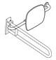HEWI Rückenstütze 801 Wandabstand 150mm, Ausführung rechts, matt, Lehne tiefschwarz, reinweiß