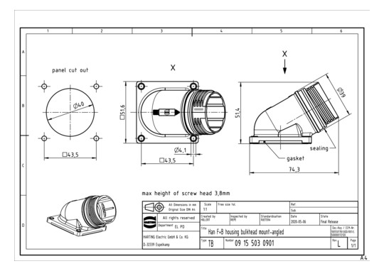 HART Han F+B Anbaugehäuse-   09155030901 
