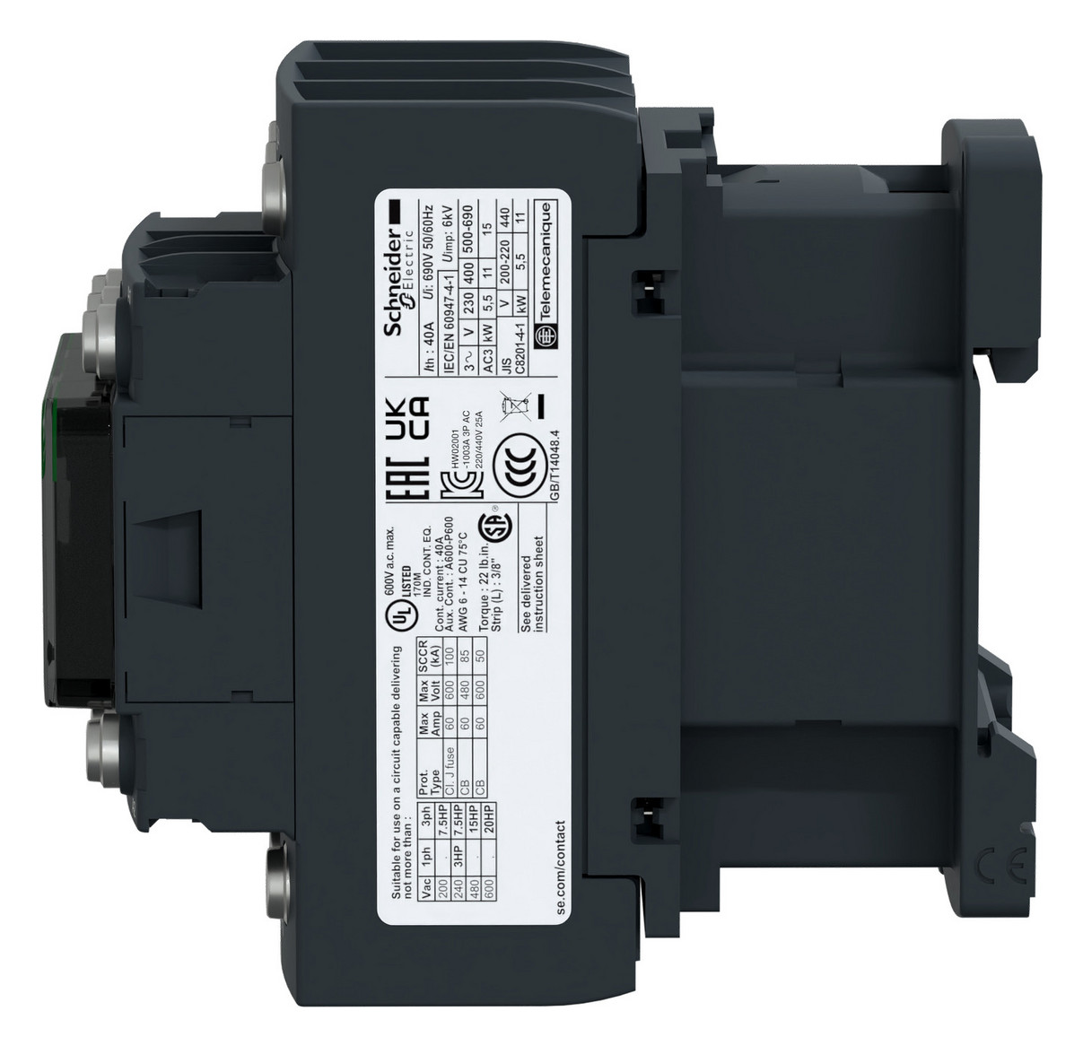 Leistungsschütz 15kW 3S 440VAC 32A 1S+1Ö/Hilf