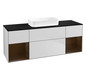 V&B Waschtisch-Unterschrank Finion 160x60,3x50,1cm, Regal Walnut Veneer, White matt lacquer