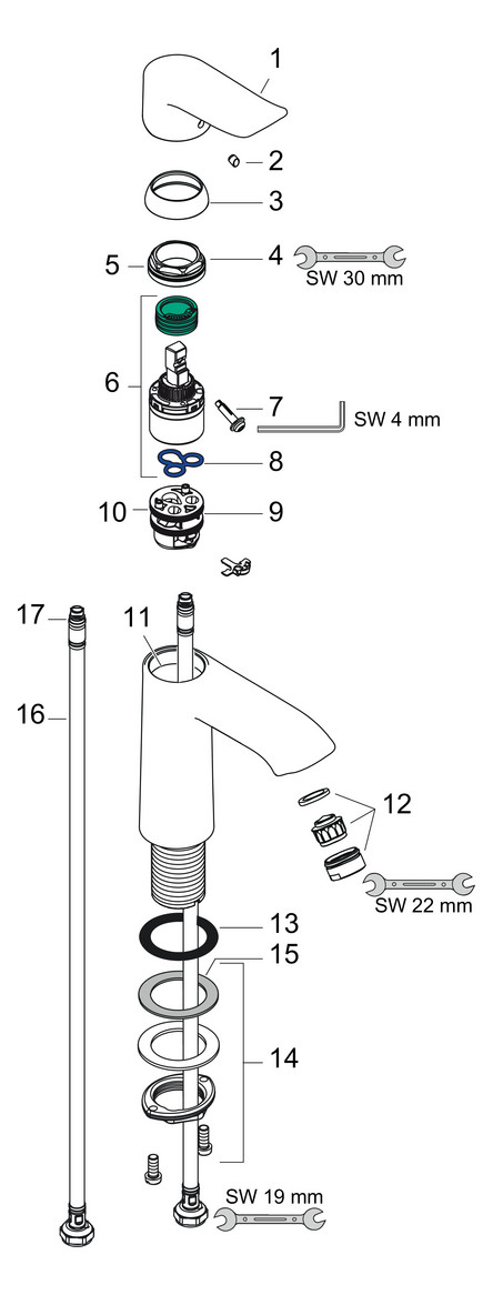 hansgrohe Waschtisch-Einhebelmischer 110 Metris EcoSmart plus ohne Ablaufgarnitur, 3,5 l/min, chrom