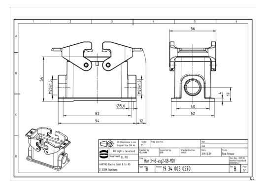 HART HARTING SOCKELGEHAEUSE  19340030270 