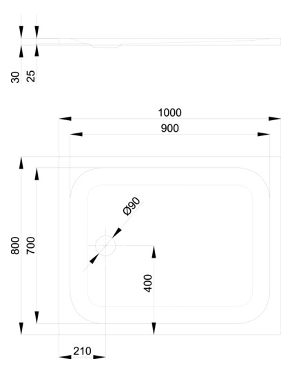 Duschwanne BetteUltra 5490 100x80x2,5cm, sand
