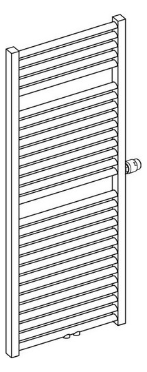Bemm Badheizkörper Rondo V 1482 x 600 mm, schwarzperlmatt, barrierefrei