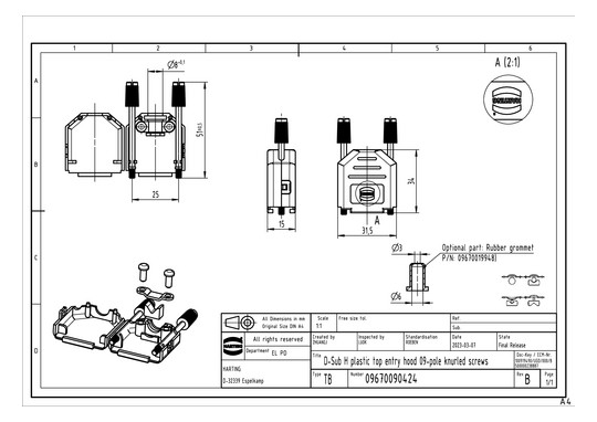 HART HARTING GEHAEUSE D-SUB  09670090424 