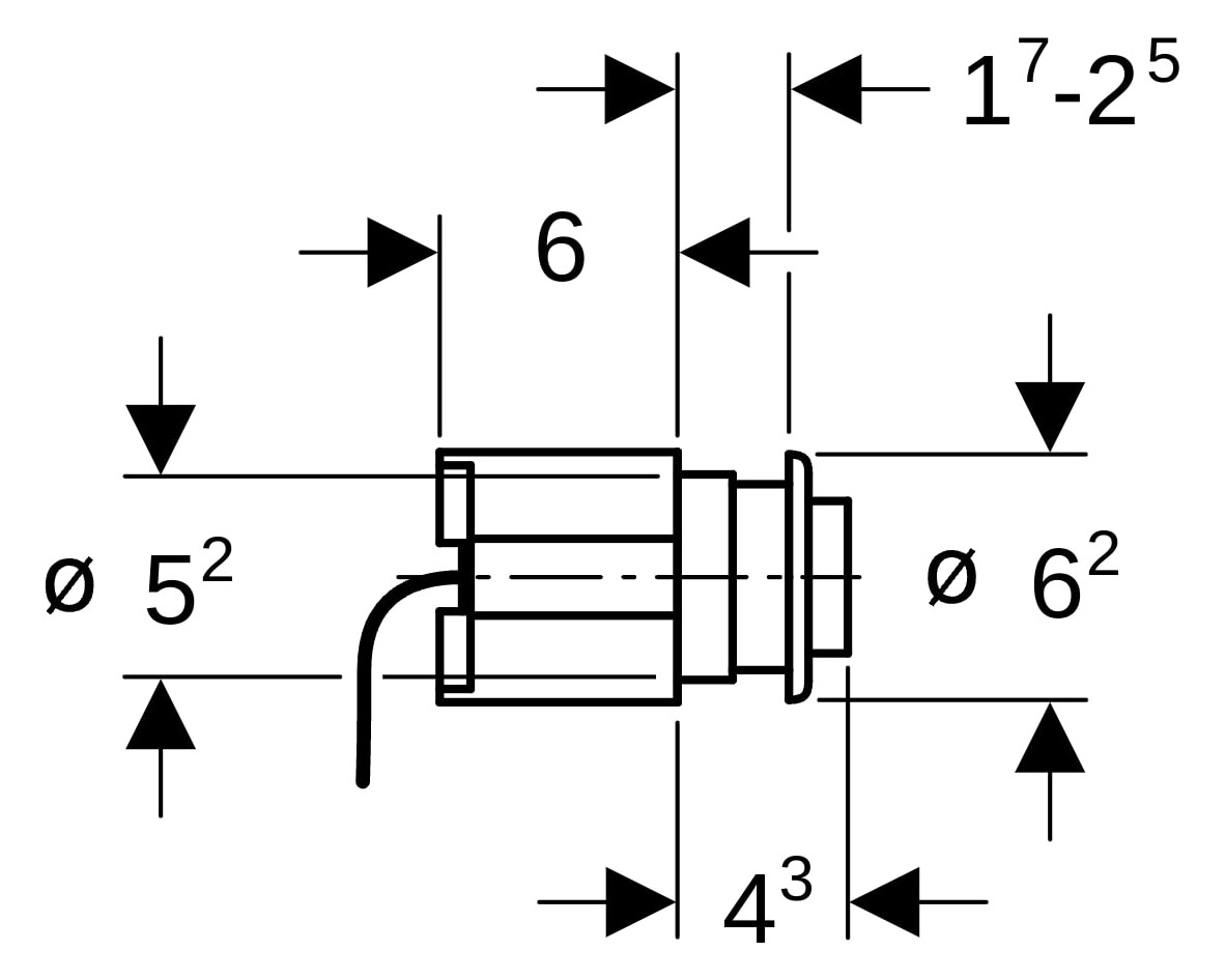GE Drücker zu WC-Strg. mit pneumatischer Sp-Ausl. 1-Mengen-Sp. glanzverchromt