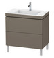 Duravit Waschtisch-Unterschrank c-bonded L-Cube 80 x 48 cm, 1 Hahnloch, flannel grey seidenmatt, 2 Auszüge, stehend