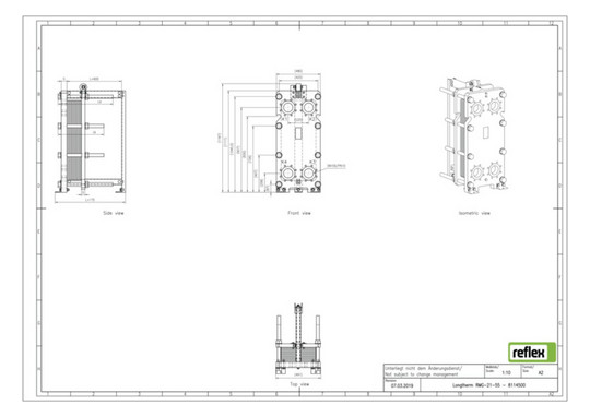 Reflex Wärmetauscher Longtherm RMG-21-55 Plattenzahl 55, geschraubt, Edelstahl