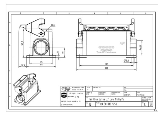 HART Sockelgehäuse           09300161250 