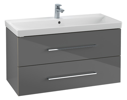 V&B Waschtisch-Unterschrank Avento 78x51,4x48,4cm, 2 Auszüge, wandhängend, Griff Chrome Glanz, Kansas Oak