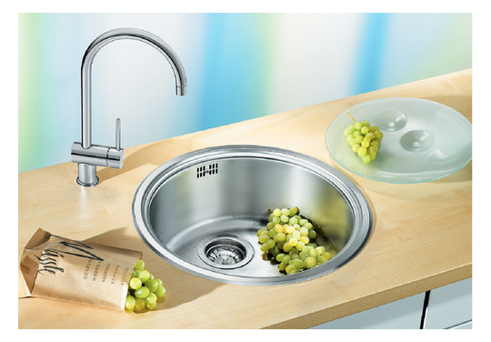 Blanco Becken RONDOSOL 46 x 39 cm, Edelstahl Bürstfinish, 3 1/2" Korbventil