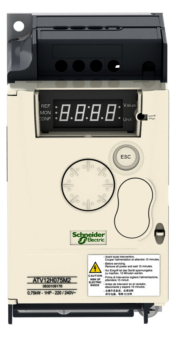 Frequenzumrichter lin=0,7 ATV12 200-240V E1ph A3ph 400Hz 50/60Hz IP20 5%F 10%V